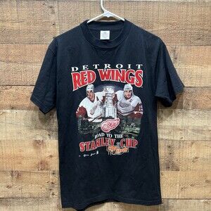 Vintage Miro Classics Mens Detroit Red Wings Road To Stanley Cup T Shirt Black M